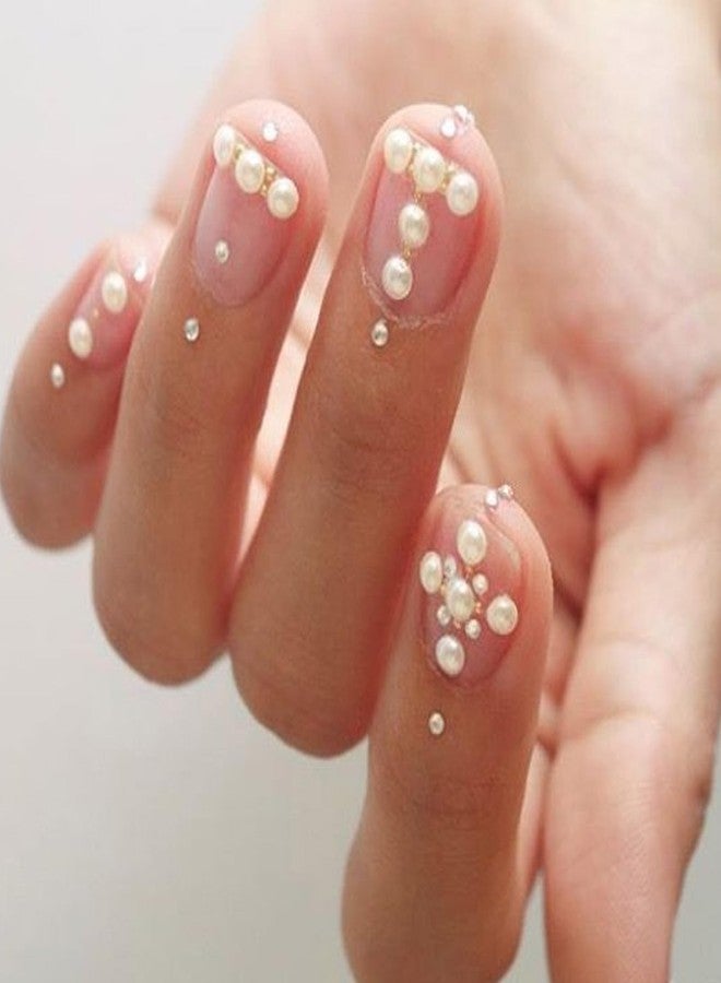 Gtziqa 12 Grids Nail Pearls, White Flatback 3D Pearl Charms, Half Round Nail Art Beads Mini Luxurious Pearl Accessories for Manicure, Acrylic Nails, DIY Design, Crafting, Nails Tips Decor (2 Styles, 6 Sizes) - Image 5